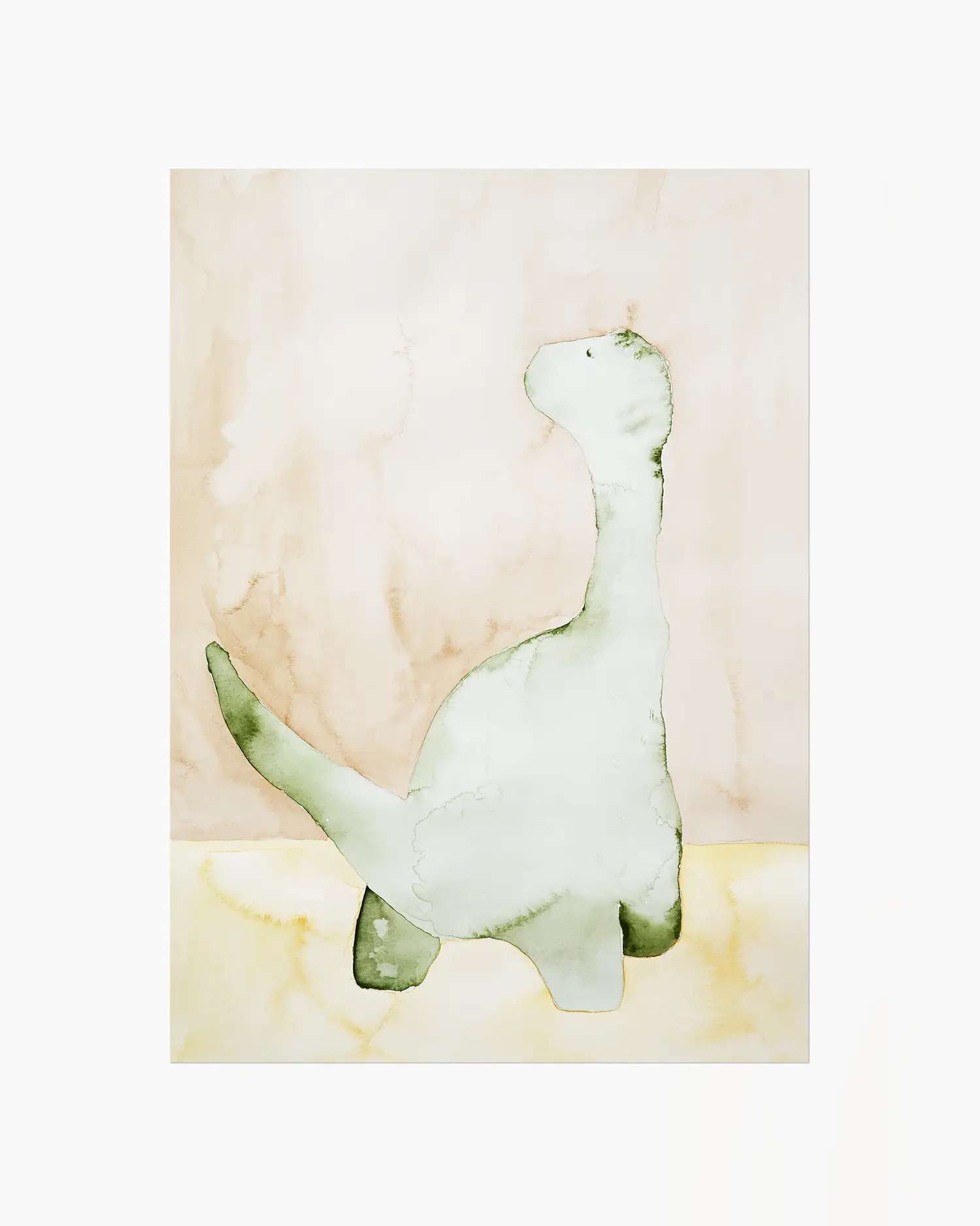 Children's poster of a green dinosaur