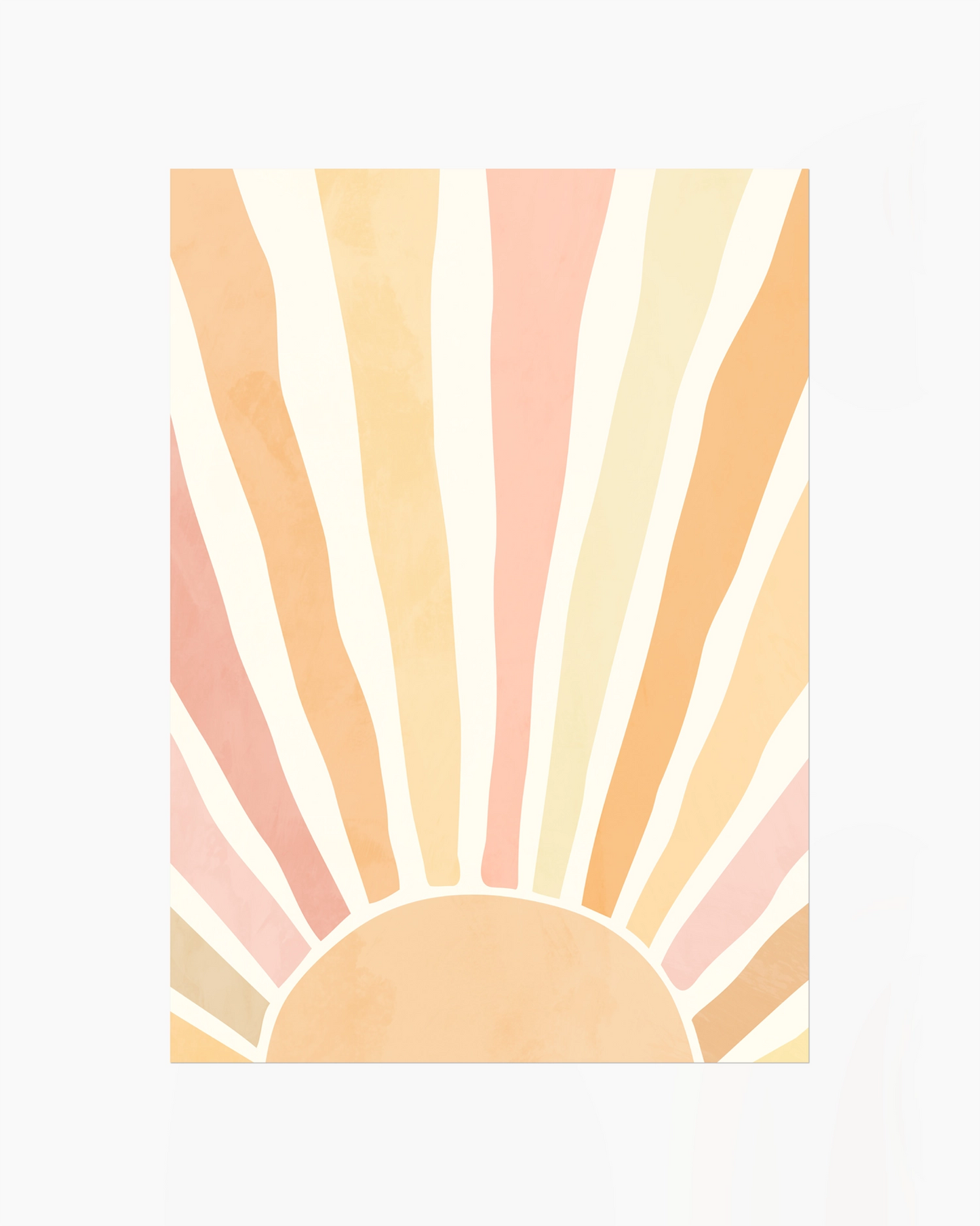 Sunburst design with warm colors on a white background