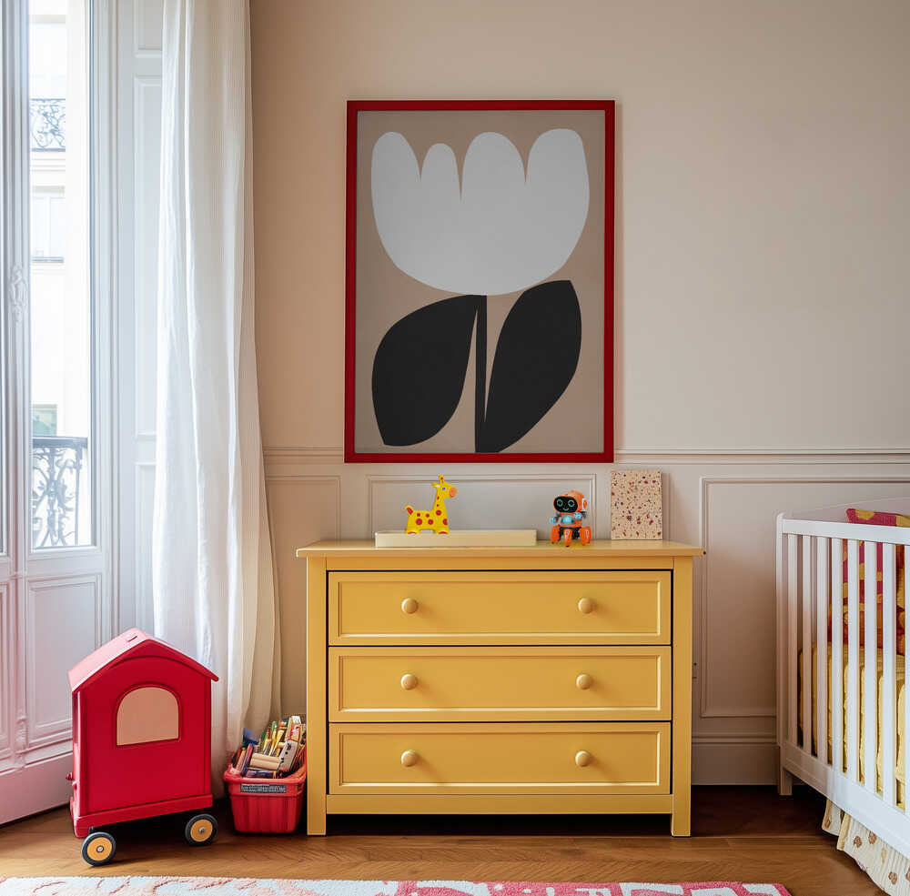 Monokrominen Kukka Juliste