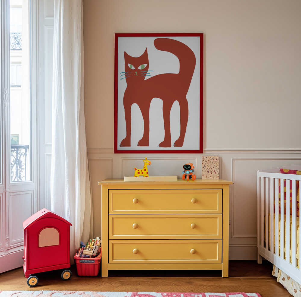 Iso Punainen Kissa Juliste