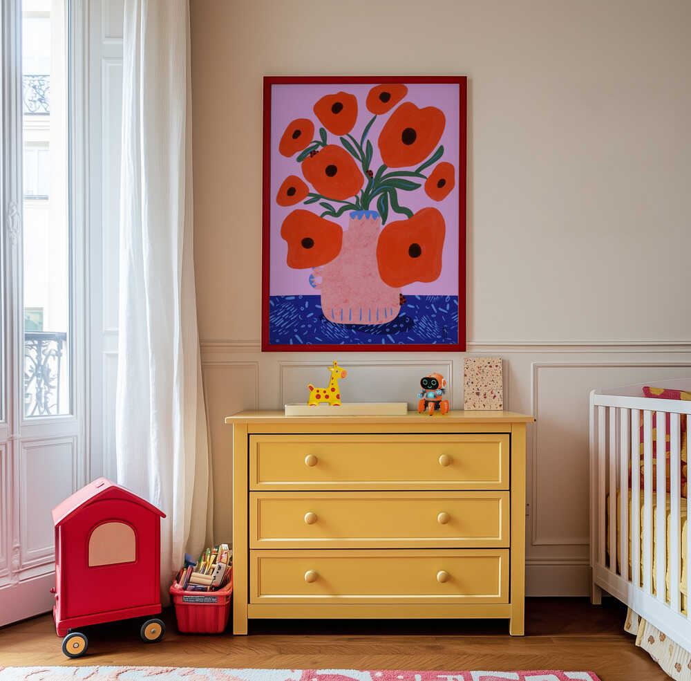 Karmiininpunaiset Unikot Juliste