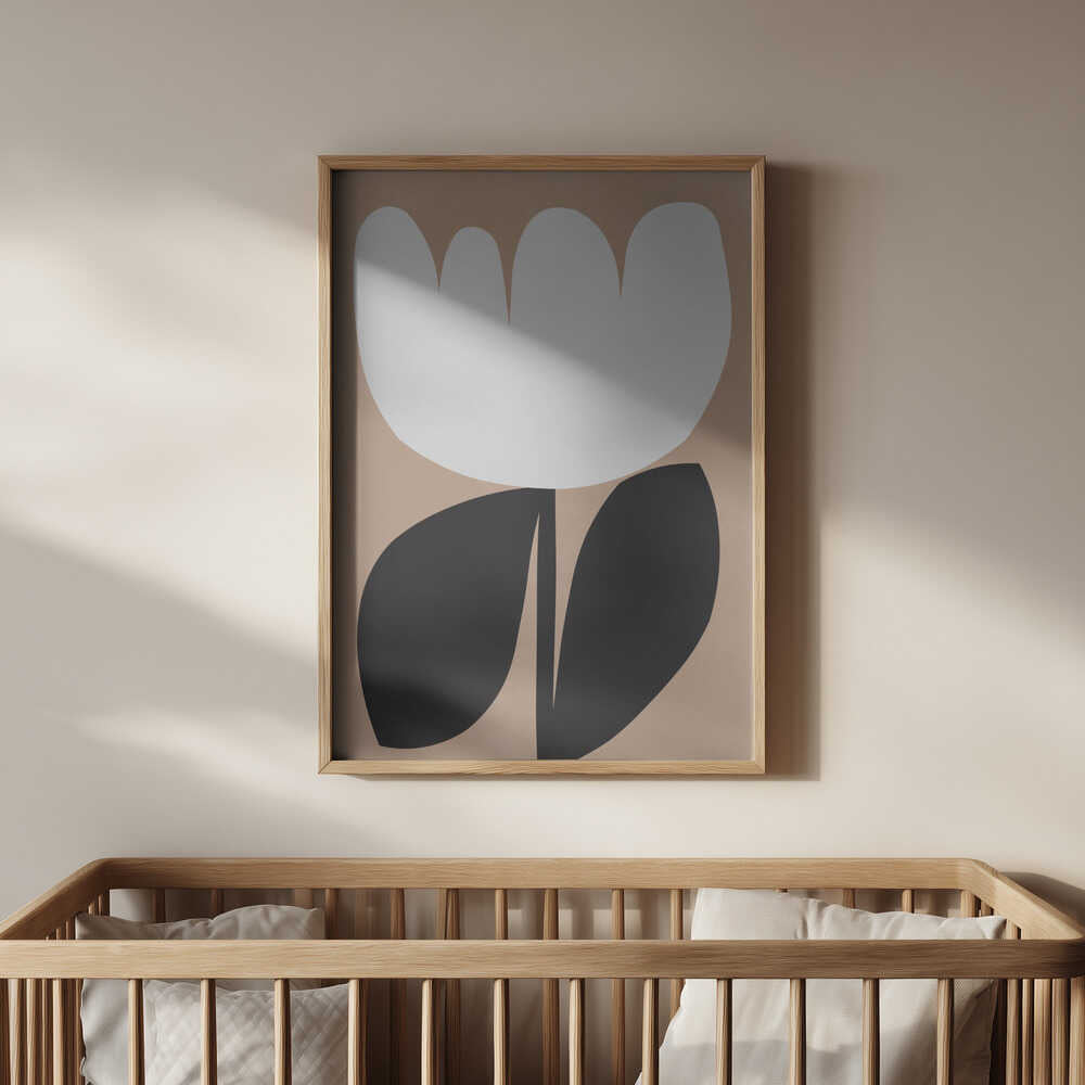 Monokrominen Kukka Juliste