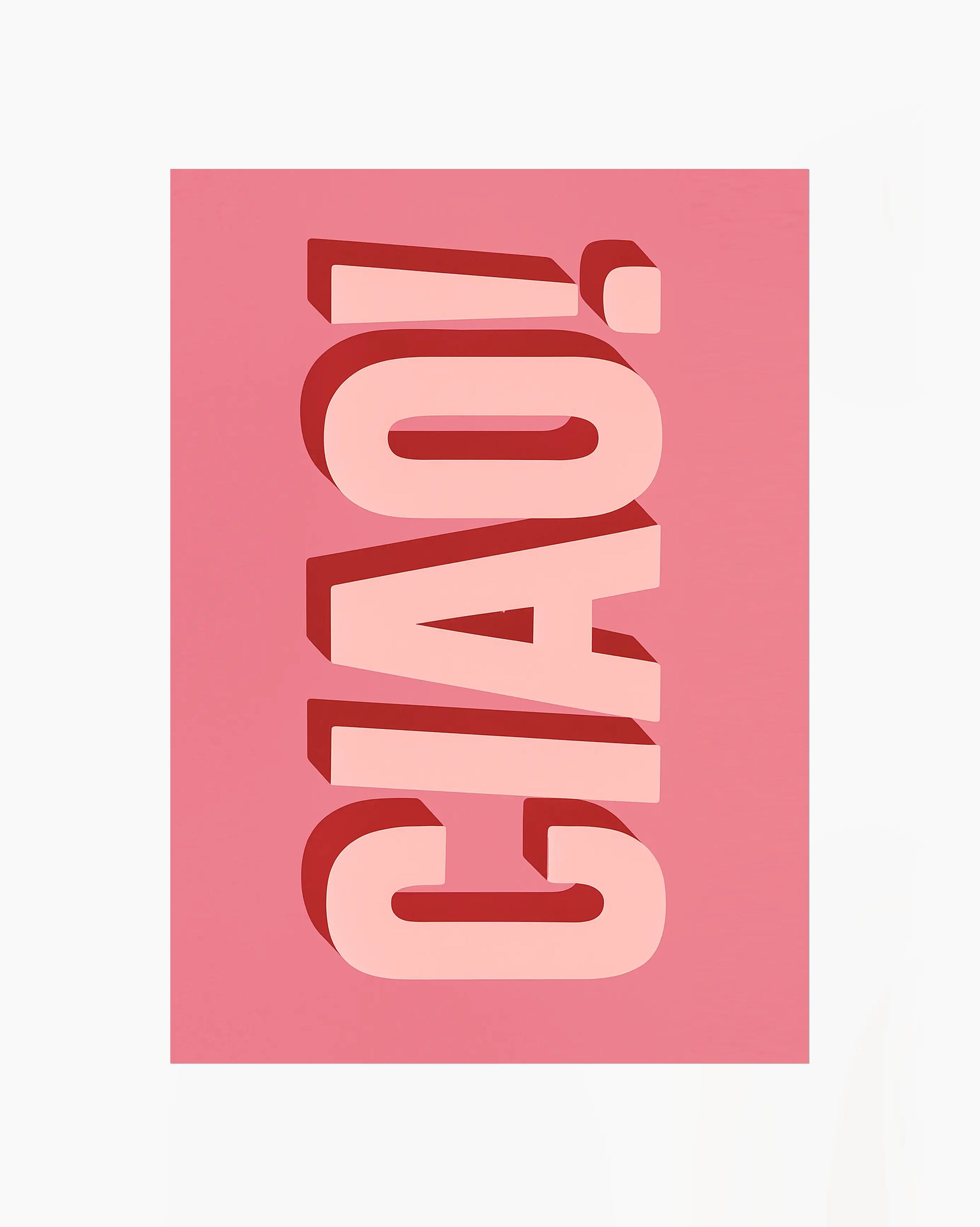 Children's poster with the text 'CIAO!' on a pink background