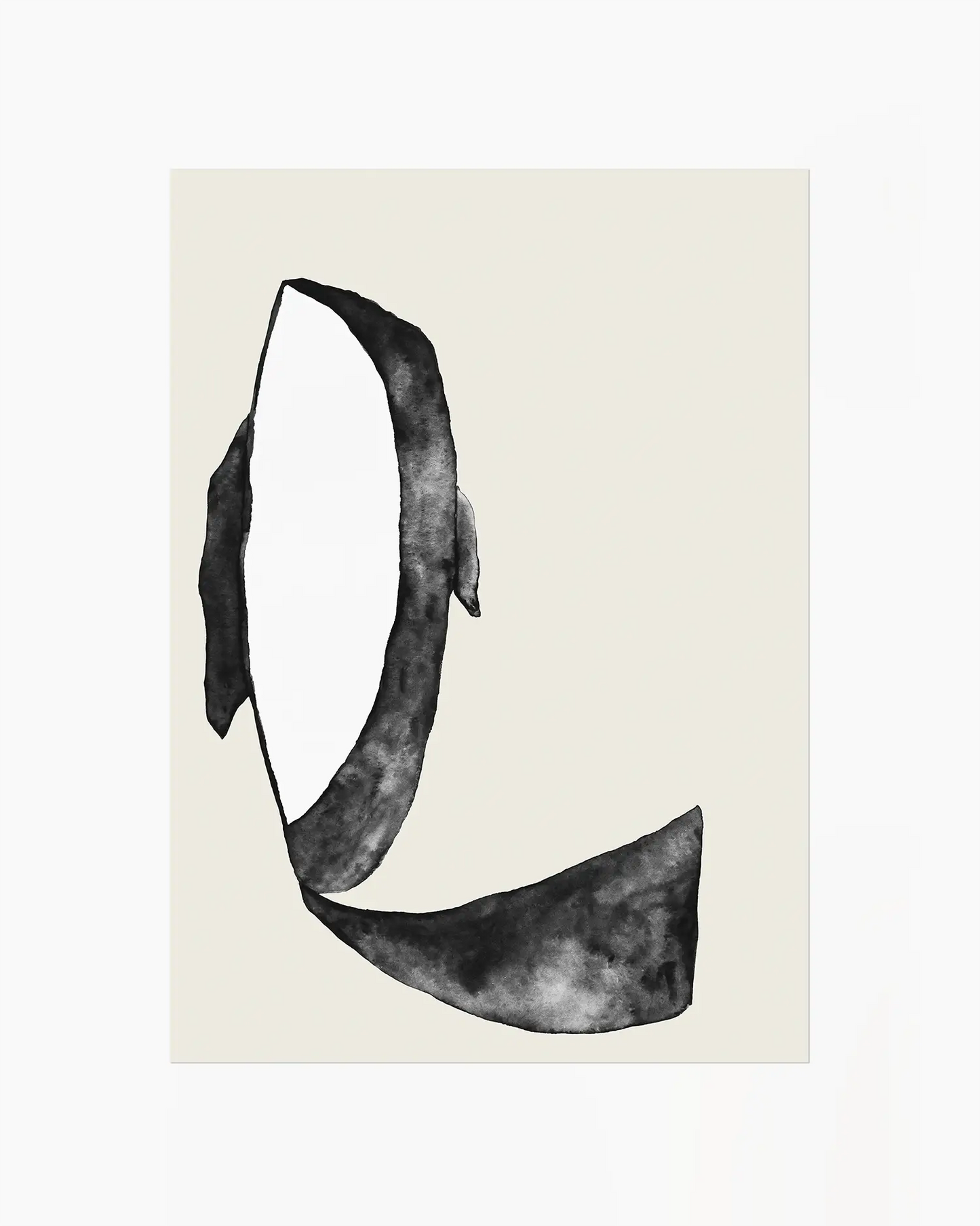 Children's poster of an orca on a beige background