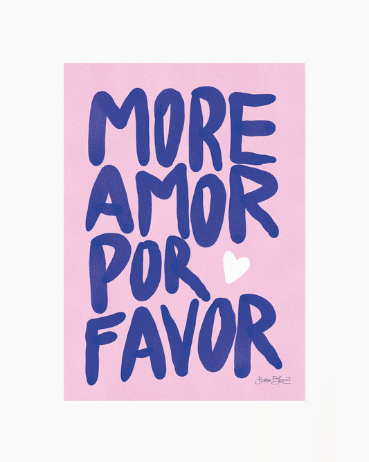 More Amor Por Favor Vaaleanpunainen Juliste