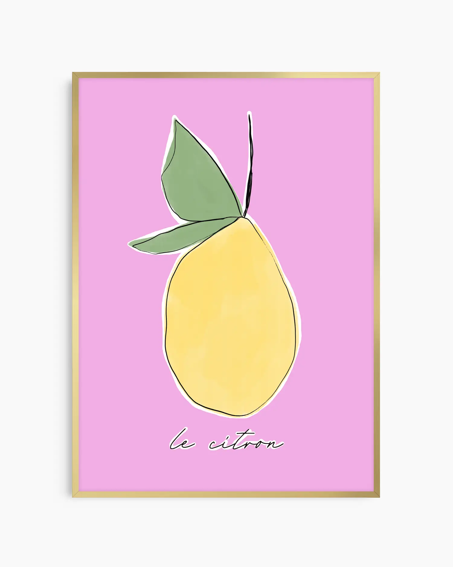 Warm, minimalist wall art in pastel rose tones on a pastel rose background, shown in a gold frame.