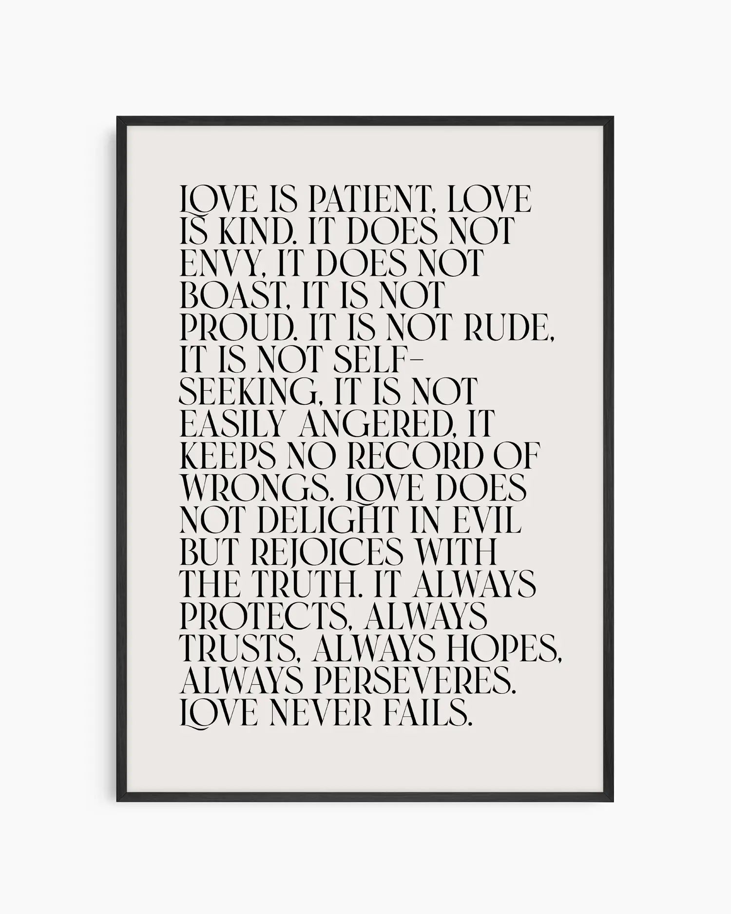 Framed text poster with philosophical quote on a white background