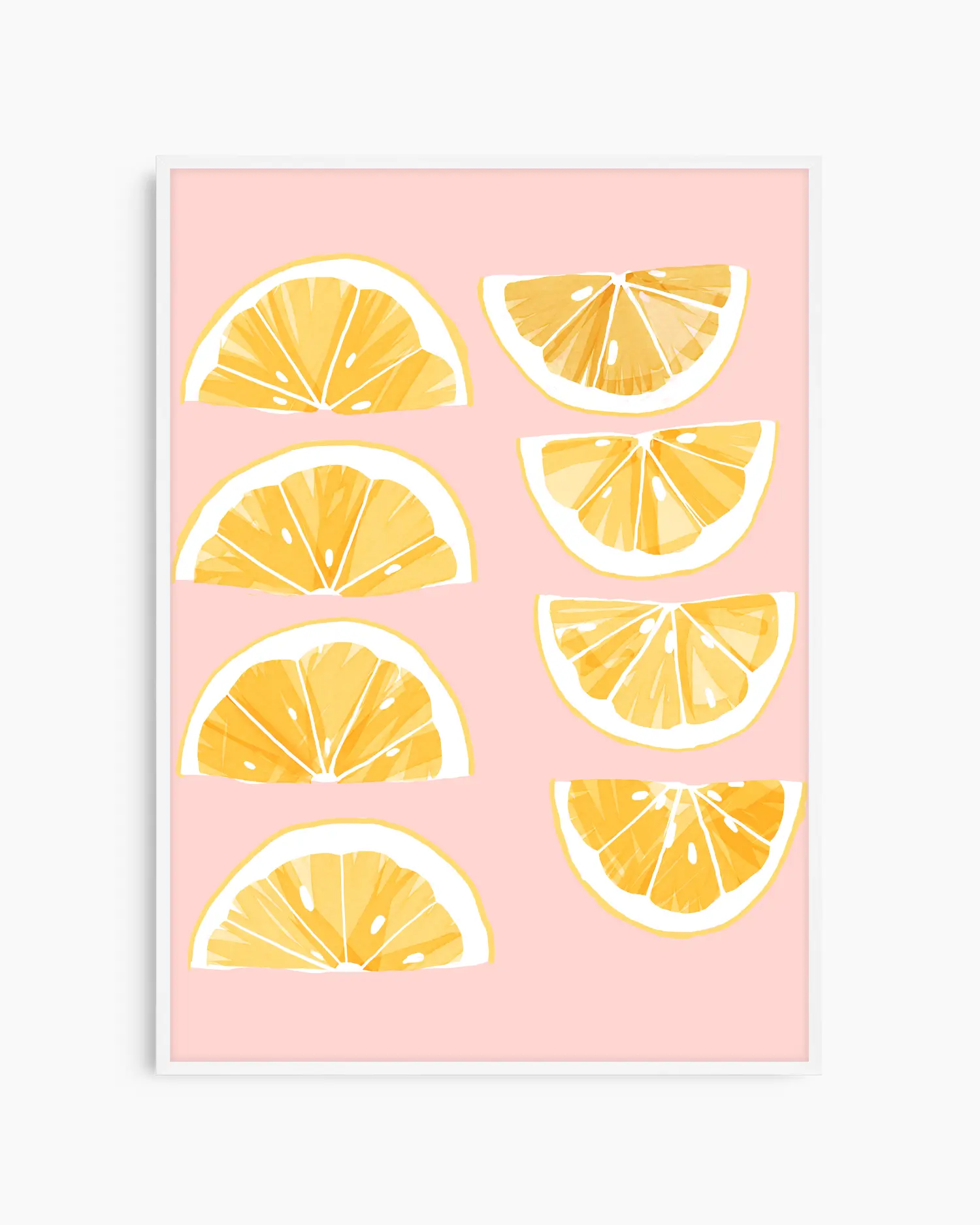 Poster with lemon slices on a pink background