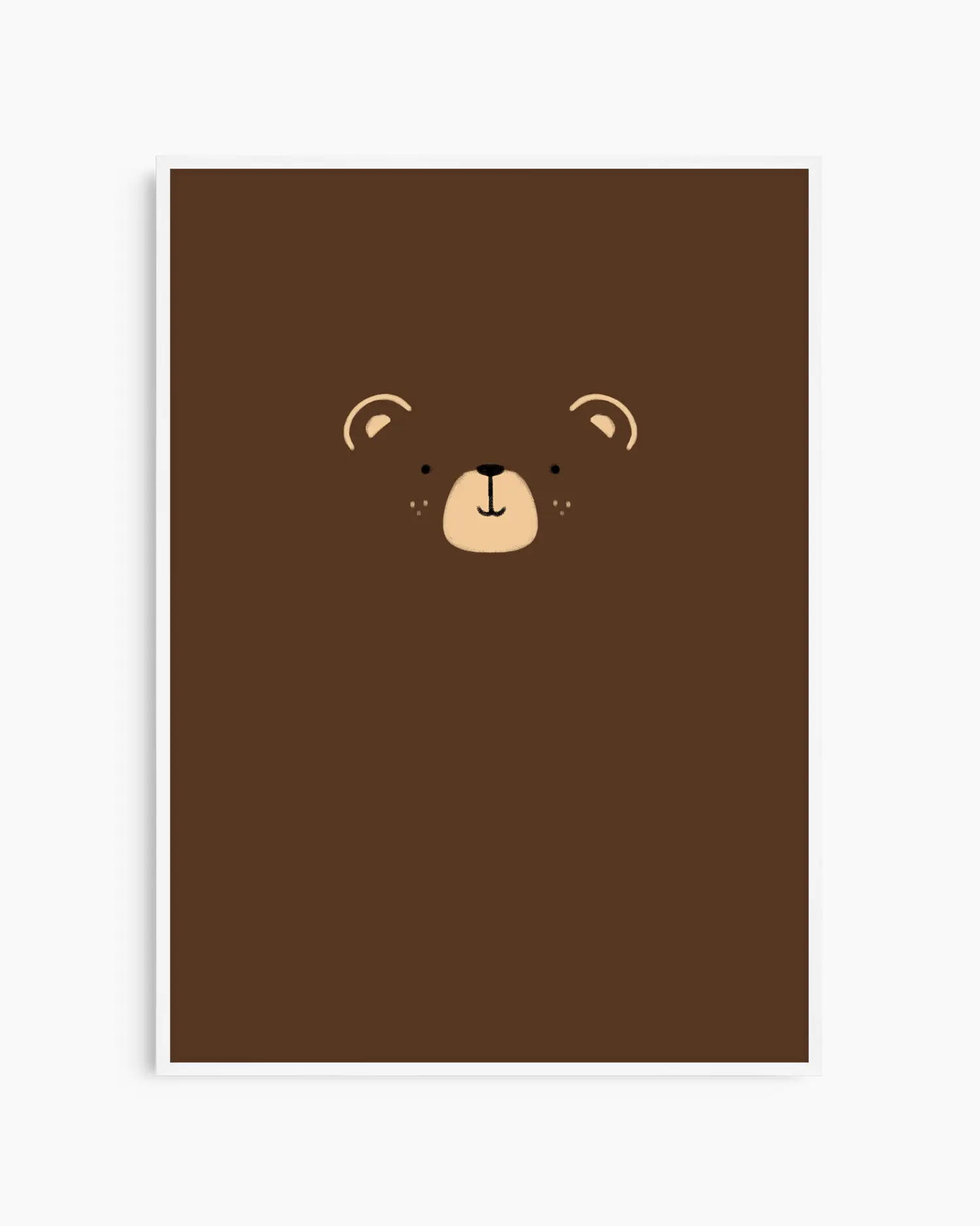 Brown notebook with a bear face design on a white background