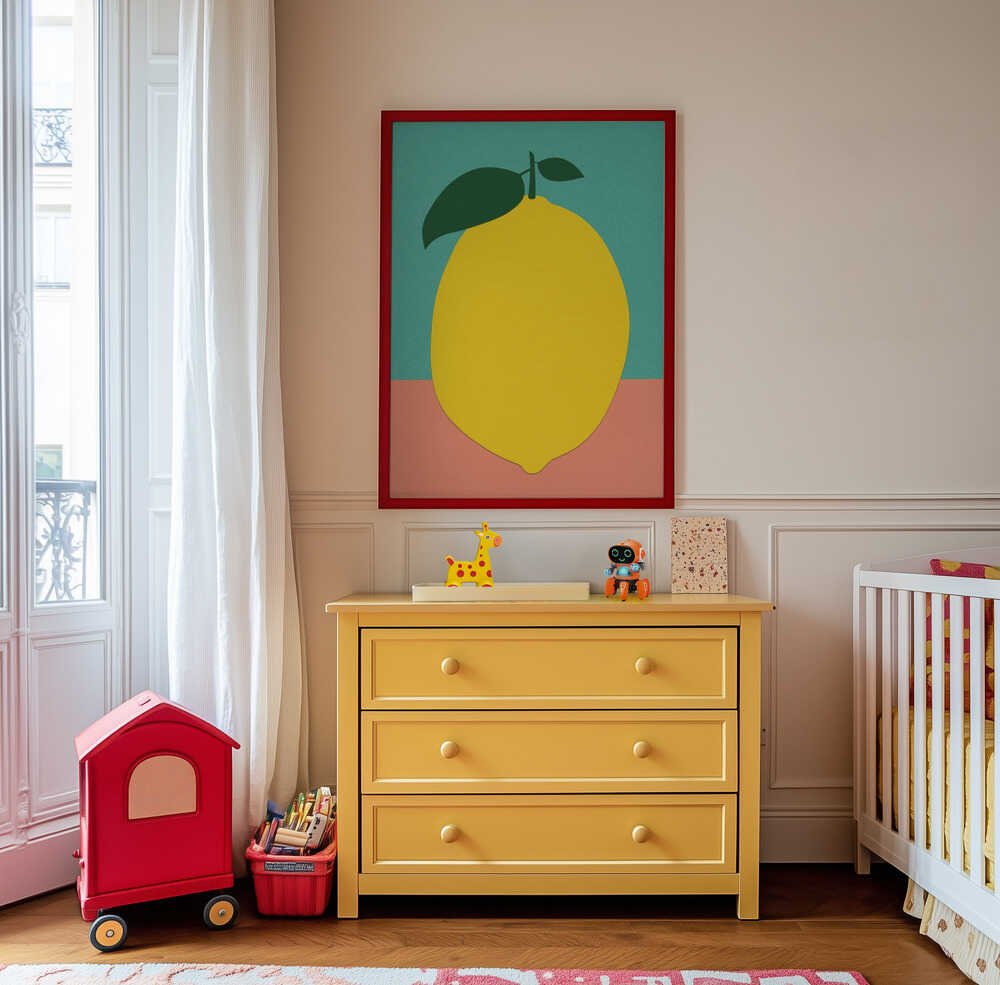 Sitruuna Kahdella Lehdellä Juliste