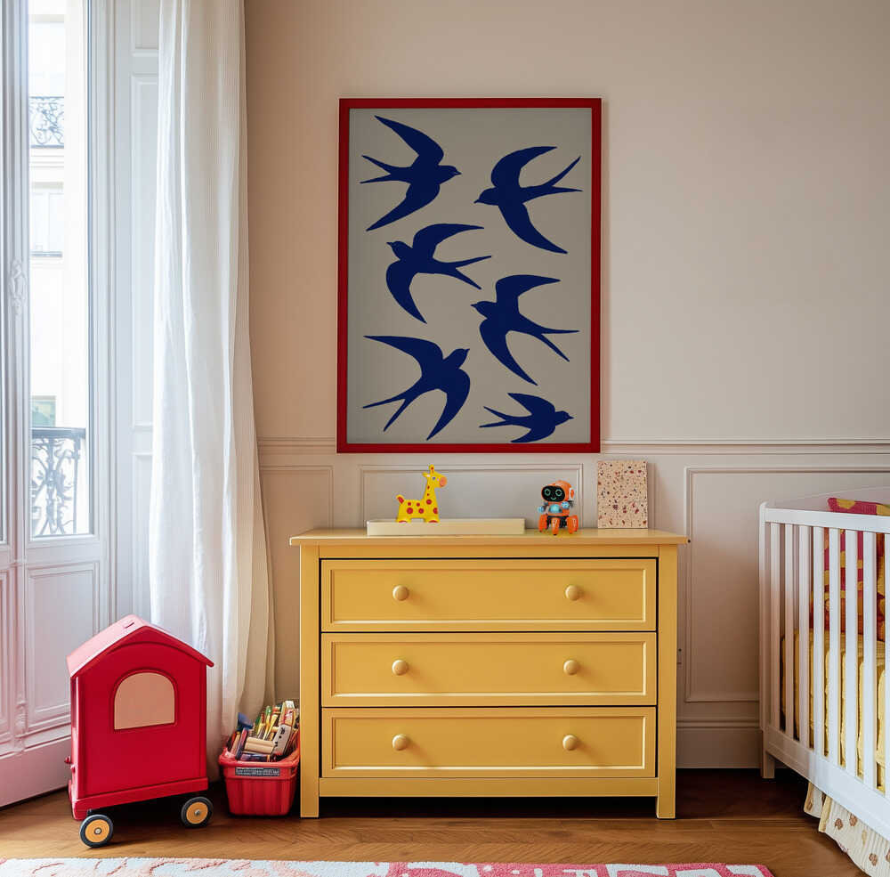 Sinisen Pääskynen Lento Juliste