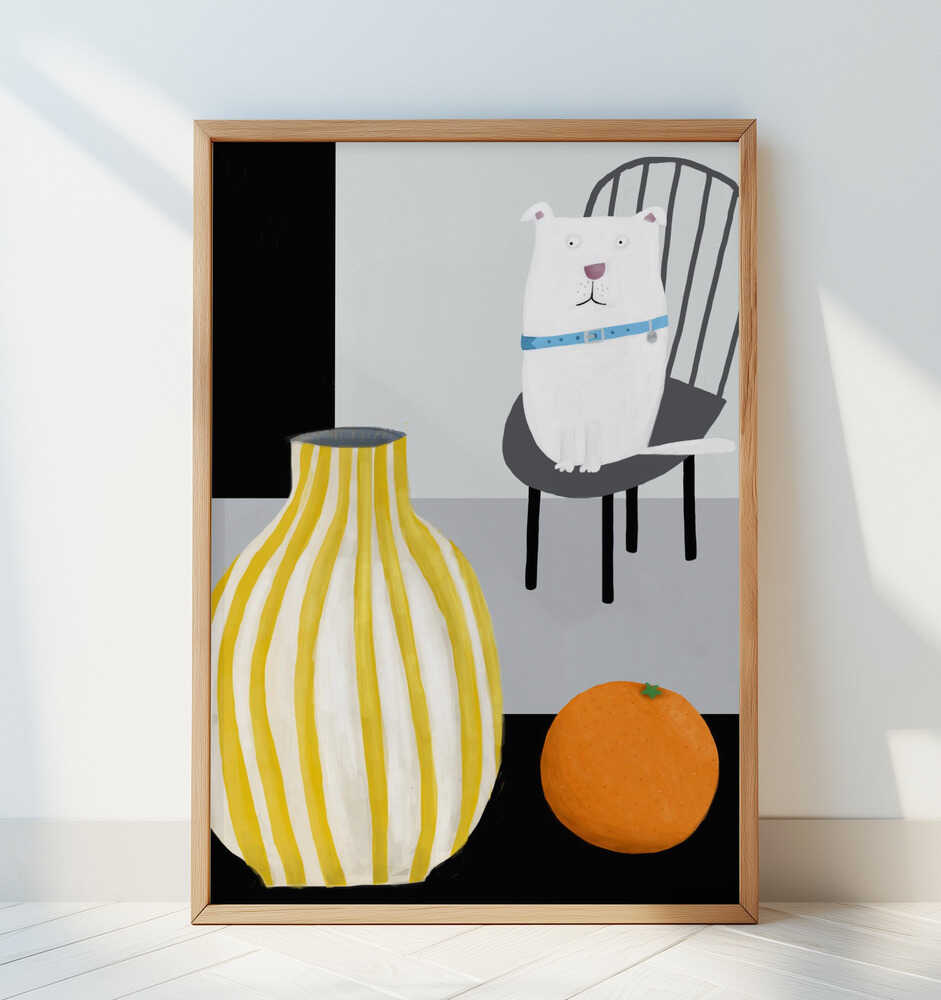 Hauska Valkoinen Koira Juliste